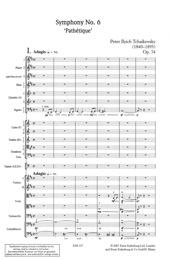 Tchaikovsky 柴科夫斯基 b小調第六交響曲 Op.74 "悲愴"【奧伊倫堡 CD+總譜 37】 (簡中)