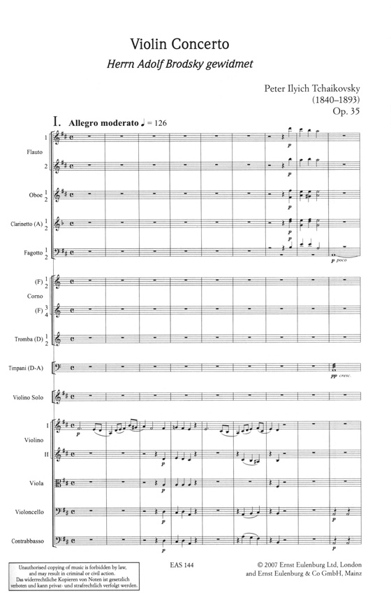 Tchaikovsky 柴科夫斯基 D大調小提琴協奏曲 Op.35【奧伊倫堡 CD+總譜 44】 (簡中) Tchaikovsky 柴科夫斯基 D大調小提琴協奏曲 Op.35【奧伊倫堡 CD+總譜 44】 (簡中)