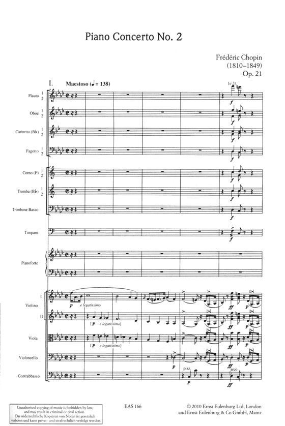 Chopin 蕭邦 f小調第二鋼琴協奏曲 Op.21【奧伊倫堡 CD+總譜 66】 (簡中)
