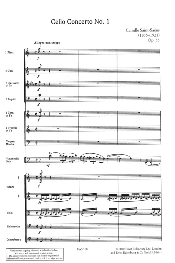 Saint-Saëns 聖桑 a小調第一大提琴協奏曲 Op.33【奧伊倫堡 CD+總譜 68】 (簡中) Saint-Saëns 聖桑 a小調第一大提琴協奏曲 Op.33【奧伊倫堡 CD+總譜 68】 (簡中)