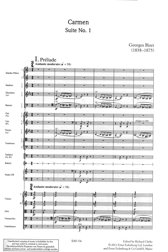 Bizet 比才 卡門 第一組曲【奧伊倫堡 CD+總譜 76】 (簡中)