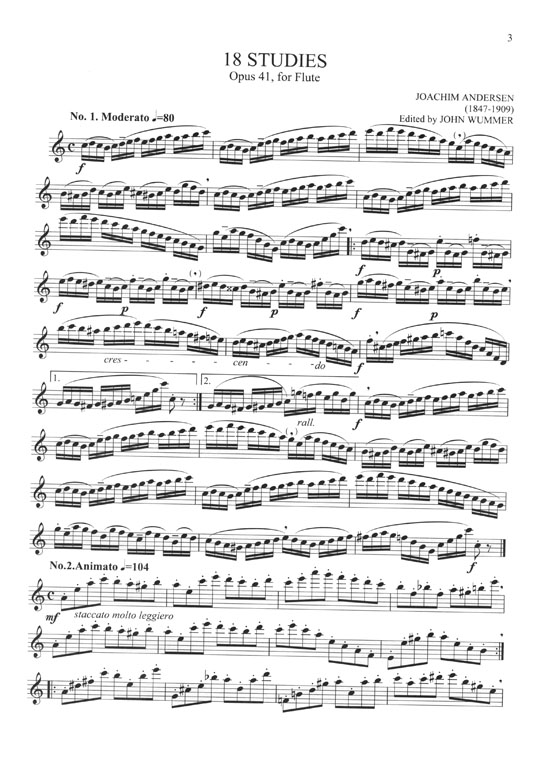 安德森18首長笛練習曲Op.41 (簡中)