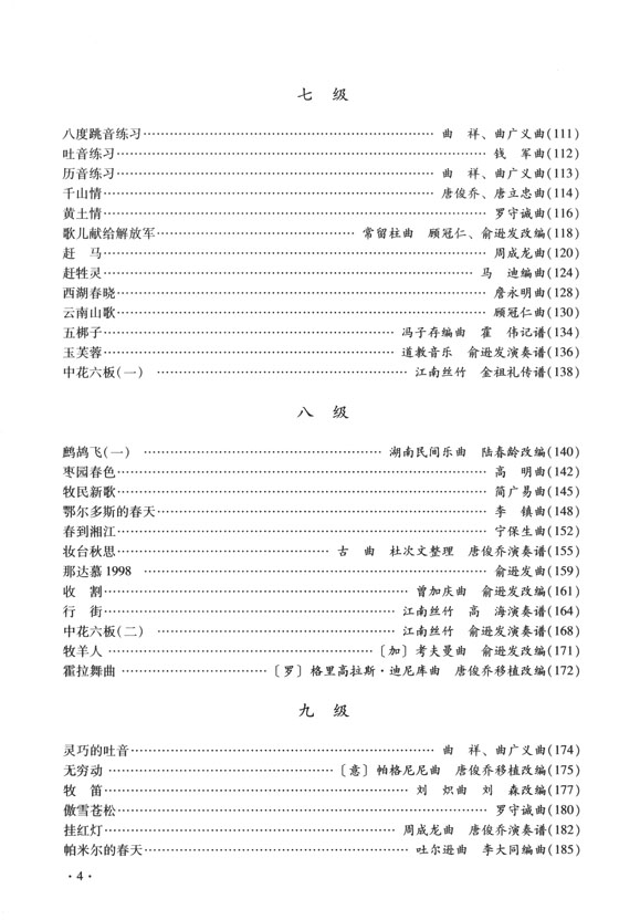 中國竹笛考級曲集 (簡中)