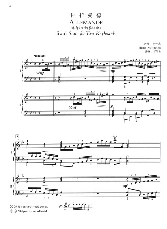 雙鋼琴經典名曲集(原作版) 巴洛克時期到近現代時期 中級-高級程度 (簡中)