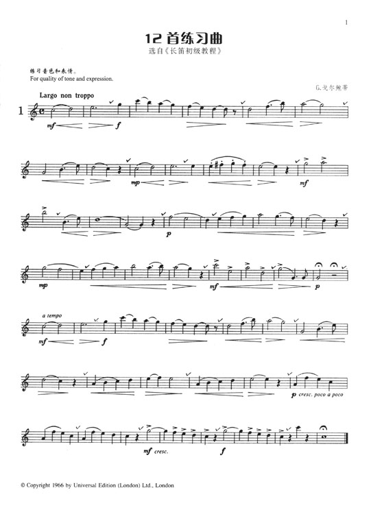 長笛經典練習曲進階曲集 中級 (簡中)