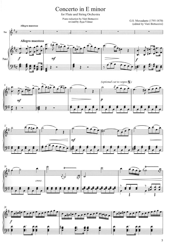 Saverio Mercadante【Concerto in Mi Minore】 for Flute