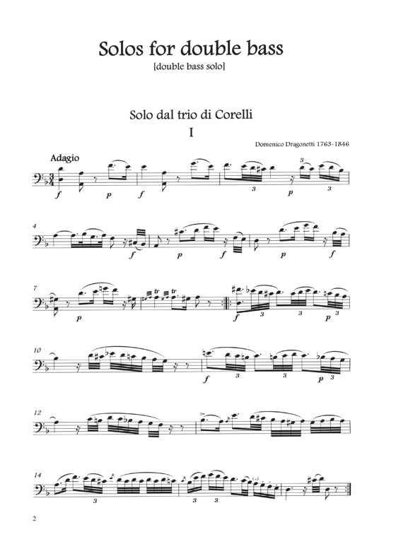 Domenico Dragonetti Solos for Double Bass