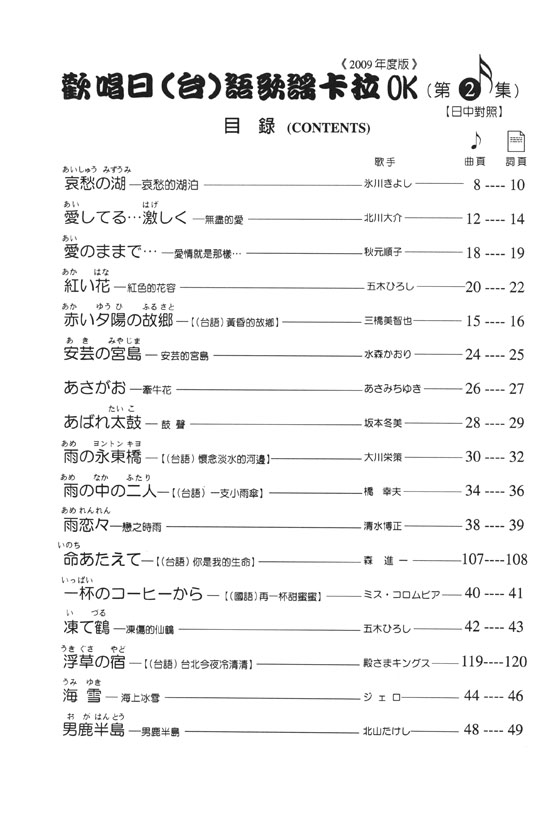 歡唱日(台)語 歌謠卡拉OK 編譯日中對照 第2集