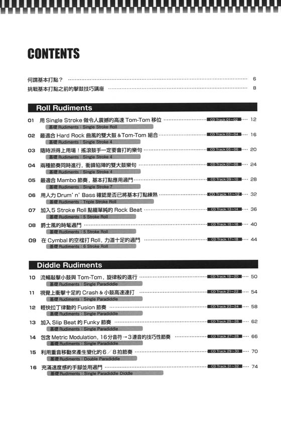 駕馭爵士鼓的30種基本打點與活用