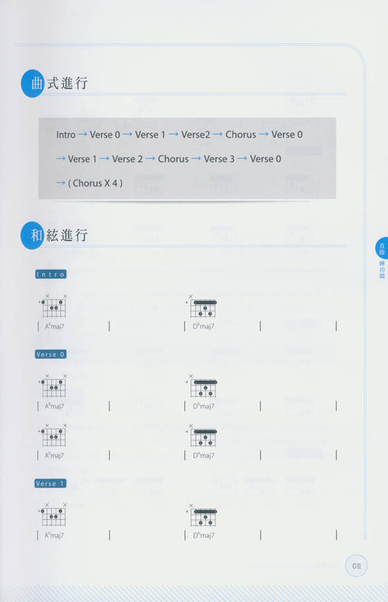 流行音樂的特殊和絃進行訓練筆記（吉他、其他樂器適用）