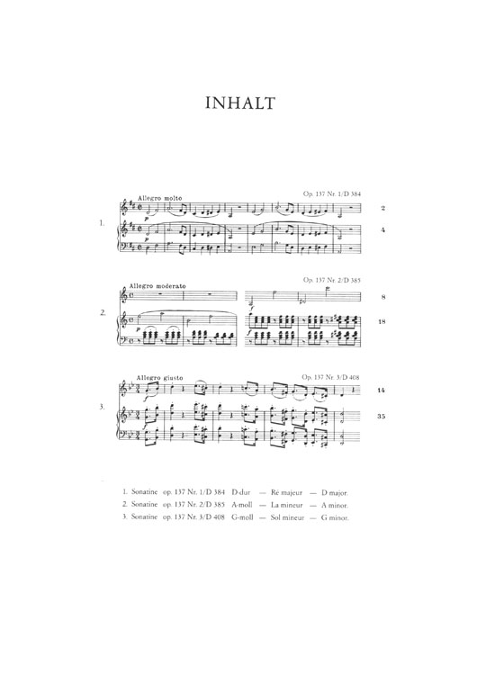 Schubert 3 Sonatinen Opus 137‧D 384 , 385 , 408 Violin and Piano