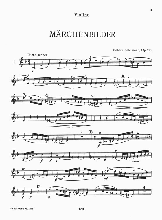 Schumann Märchenbilder Opus 113 Viola (or Violin) and Piano