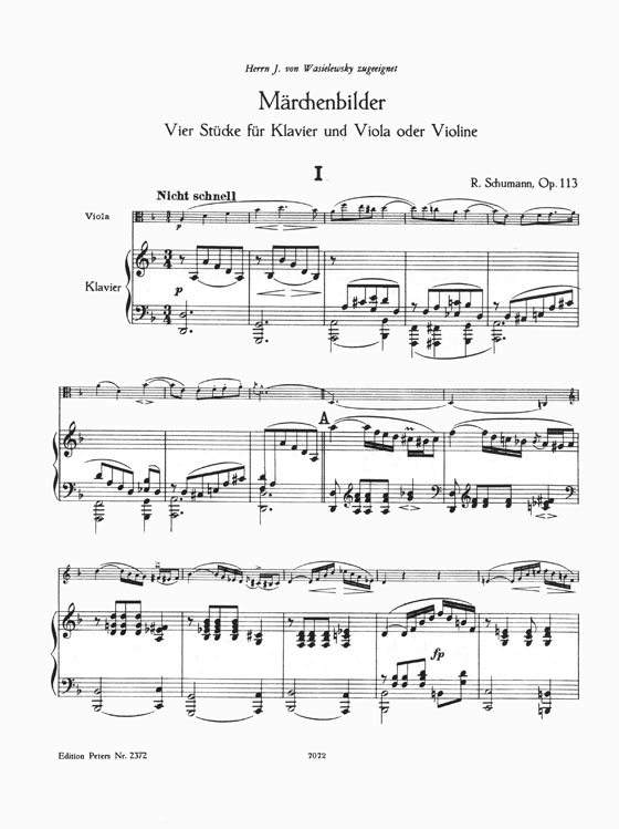 Schumann Märchenbilder Opus 113 Viola (or Violin) and Piano