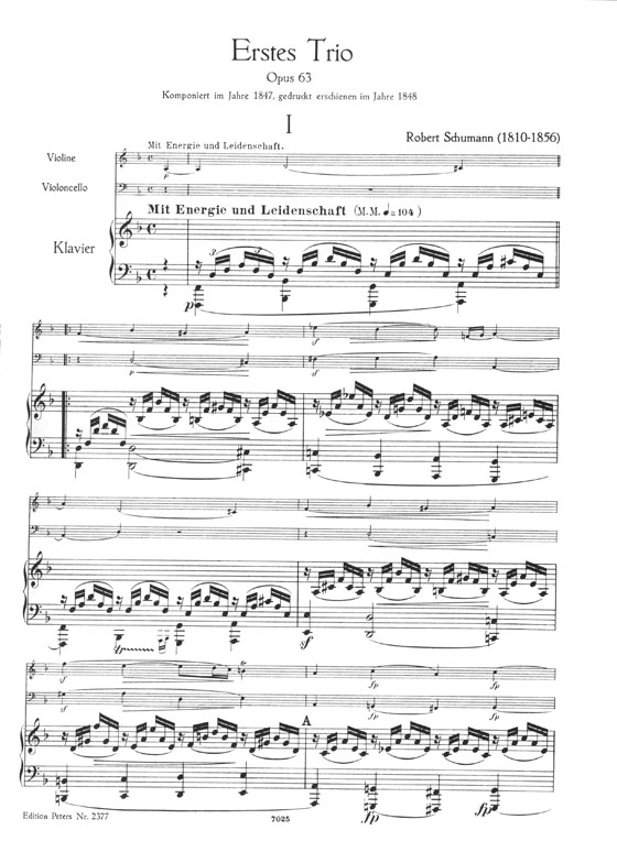 Schumann Piano Trio Opus 63, 80, 110 Schumann Piano Trio Opus 63, 80, 110