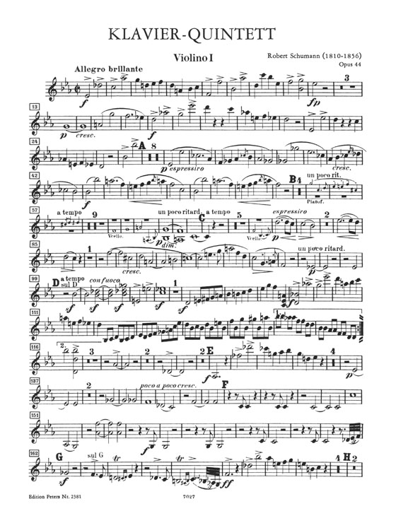 Schumann Piano Quintet E♭ Major Opus 44 Schumann Piano Quintet E♭ Major Opus 44