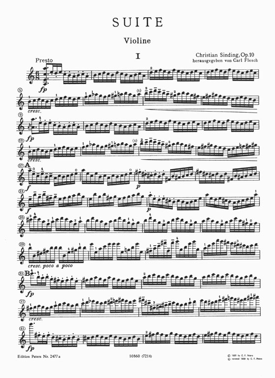 Sinding Suite Opus 10 Violin and Piano