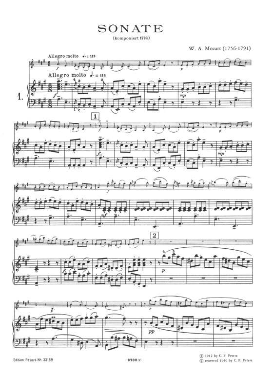 Mozart Sonaten Ⅰ für Klavier und Violine
