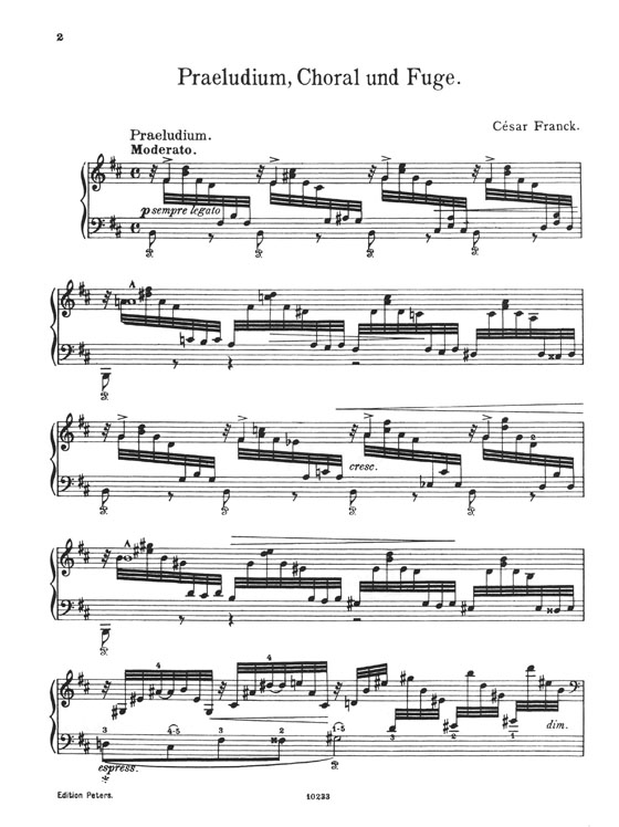 Franck Prelude, Chorale and Fugue Piano Franck Prelude, Chorale and Fugue Piano