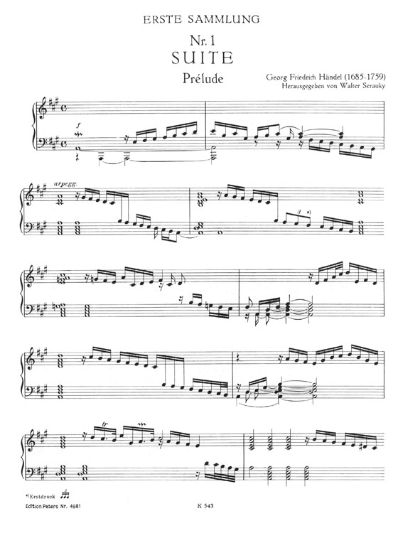 Händel Klavierwerke Ⅰ Suiten First Set (1720) HWV 426-433 Händel Klavierwerke Ⅰ Suiten First Set (1720) HWV 426-433