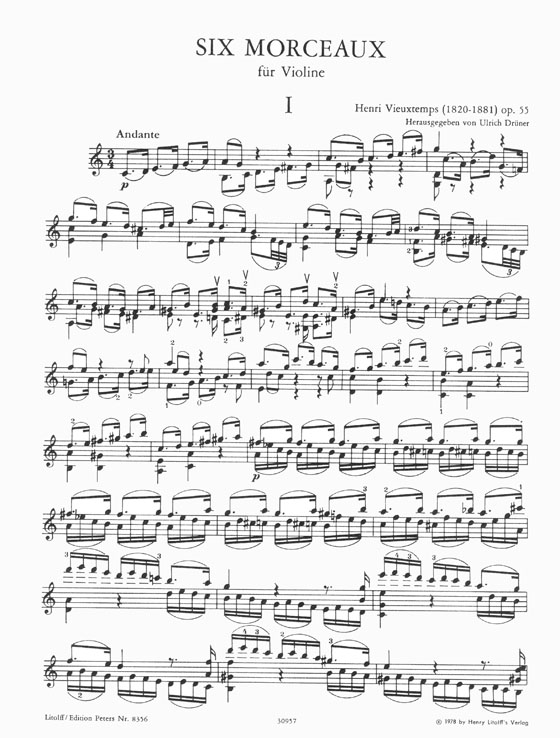 Vieuxtemps 6 Morceaux Opus 55 for Violin