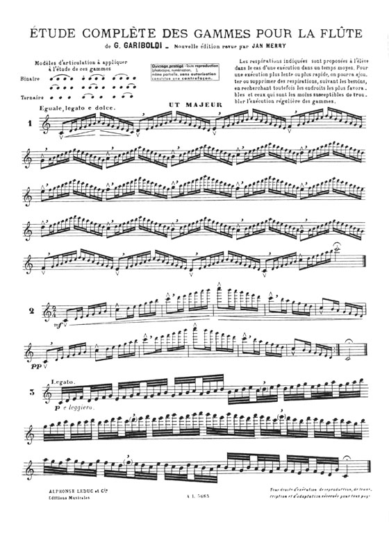 G. Gariboldi Étude Complète des Gammes pour Flûte