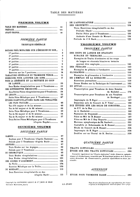 André Lafosse Méthode Complète de Trombone a Coulisse Volume 1