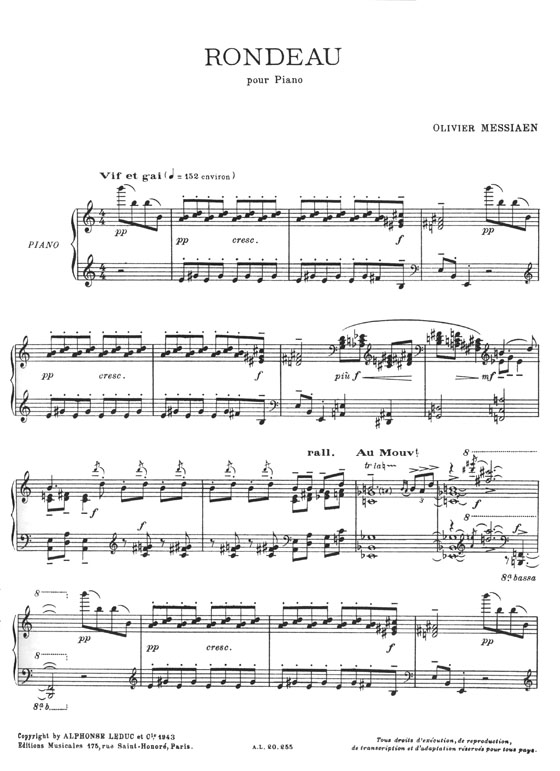 Messiaen Rondeau Pour Piano