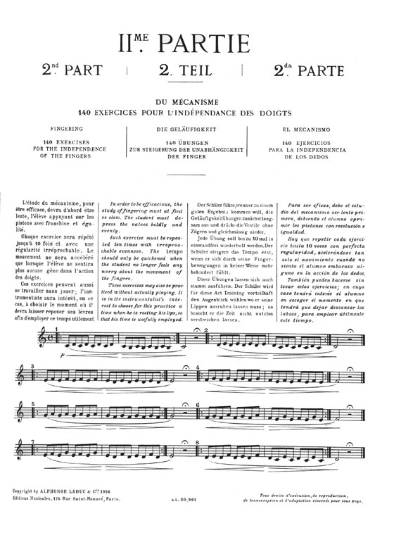 Arban Célèbre Méthode Complète de Trompette Cornet à Pistons et Saxhorn Ⅱ