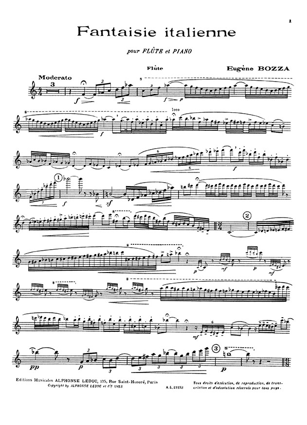 Eugène Bozza Fantaisie Italienne pour Flûte et Piano