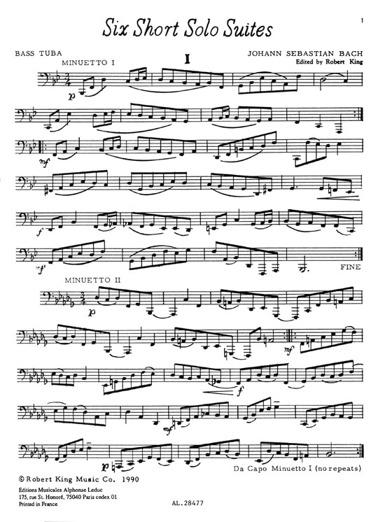 Johann Sebastian Bach: Six Short Solo Suites for Bass Tuba