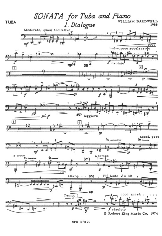 William Bardwell Sonata for Tuba and Piano