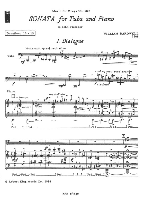 William Bardwell Sonata for Tuba and Piano