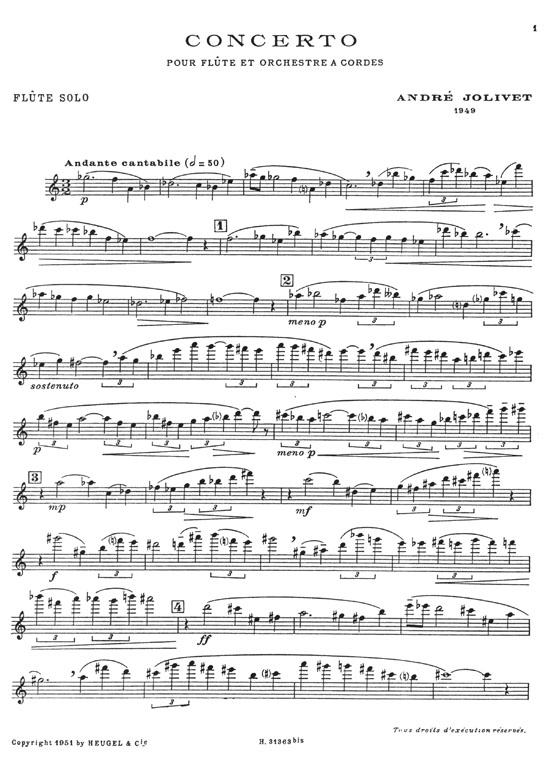 André Jolivet Concerto pour Flûte