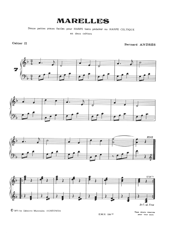 Bernard Andrès - Marelles pour harpe (2ème Cahier)