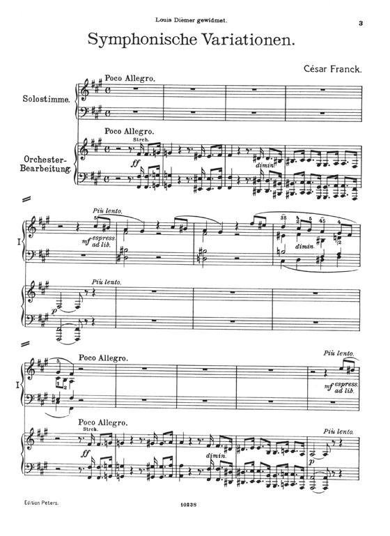 Franck Symphonische Variationen 2 Klaviere zu 4 Händen Franck Symphonische Variationen 2 Klaviere zu 4 Händen