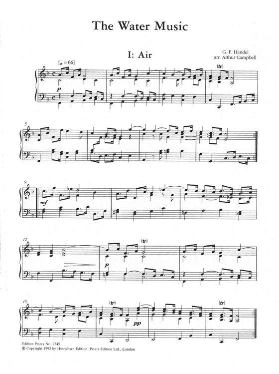 Handel The Water Music for Piano Handel The Water Music for Piano