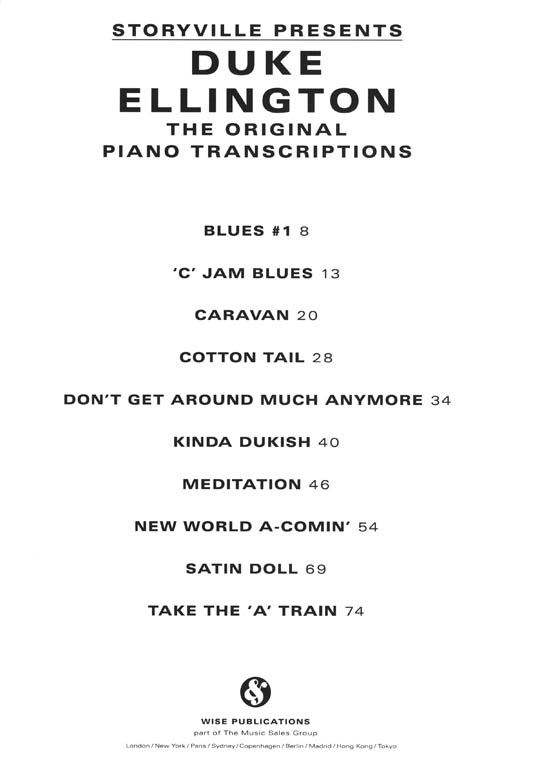 Duke Ellington The Original Piano Transcriptions