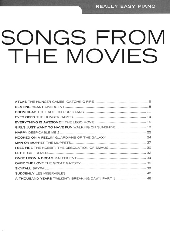 Really Easy Piano: Songs From The Movies