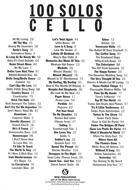 100 Solos Cello