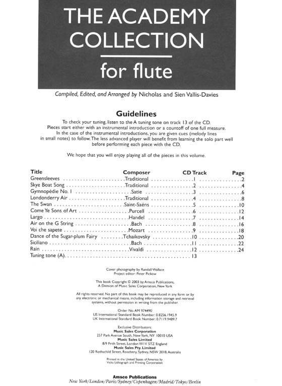 The Academy Collection for Flute‧Vallis-Davies