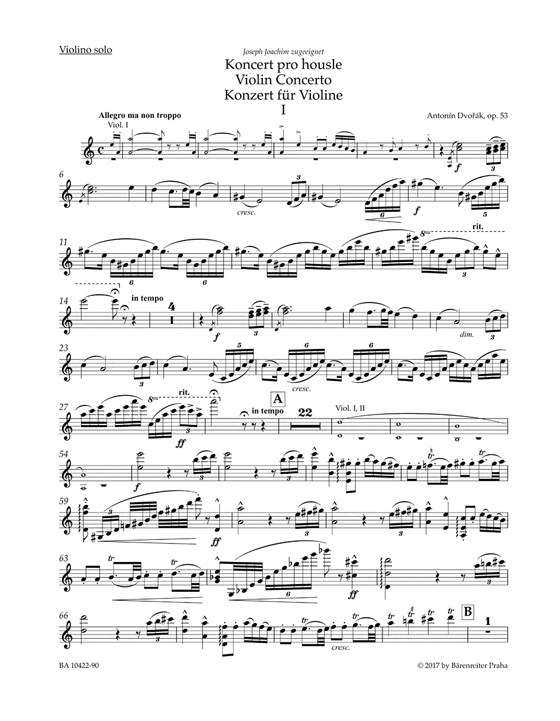 Dvořák Concerto in A minor for Violin and Orchestra Op. 53 arrangement for Violin and Piano