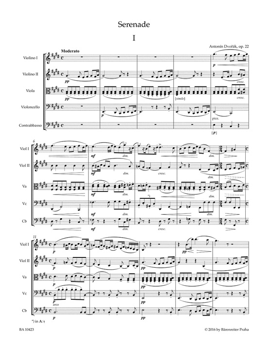 Dvořák Serenade in E major for String Orchestra op. 22 (Score)