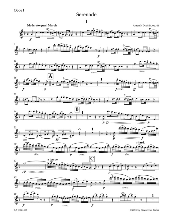 Dvorák Serenade for Wind Instruments, Violoncello and Double Bass Op. 44 (Parts) Dvorák Serenade for Wind Instruments, Violoncello and Double Bass Op. 44 (Parts)