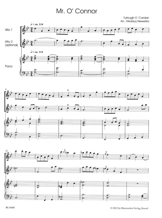 The Music of an Irish Harper for Recorder (Flute) and Piano