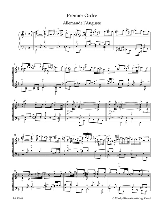 Couperin Pièces de Clavecin Premier Livre (1713) for Harpsichord