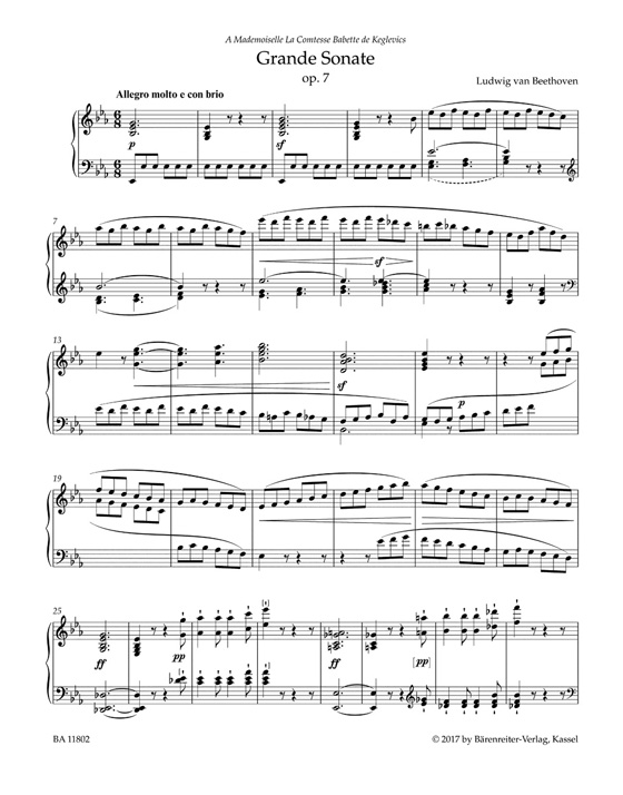 Beethoven Grande Sonate in E-flat major for Pianoforte Op. 7