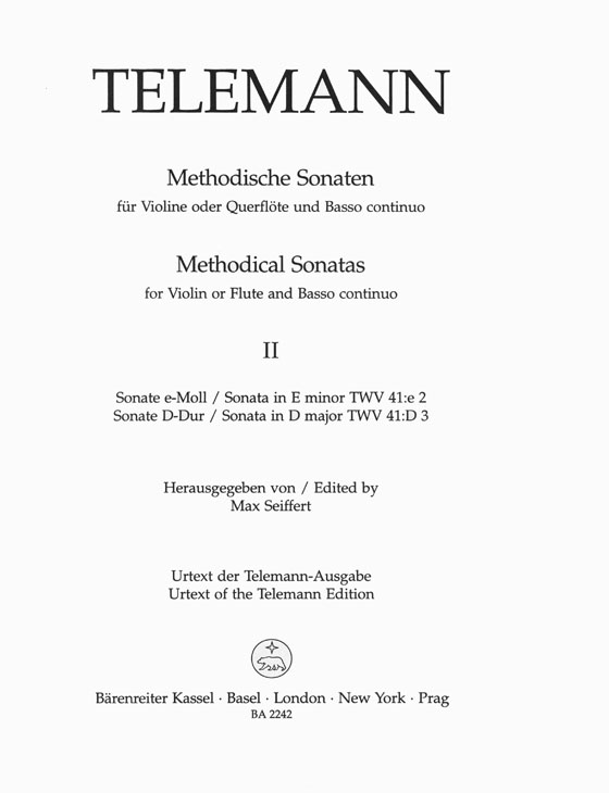 Telemann Methodical Sonatas Ⅱ for Violinor Flute and Basso Continuo