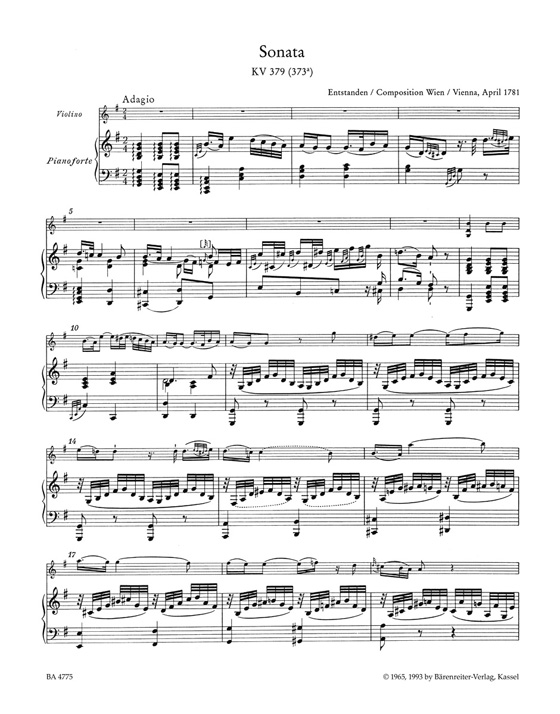 Mozart Sonatas for Piano and Violin Early Viennese Sonatas KV 379, 376, 377, 380, 404, 372, 403, 402
