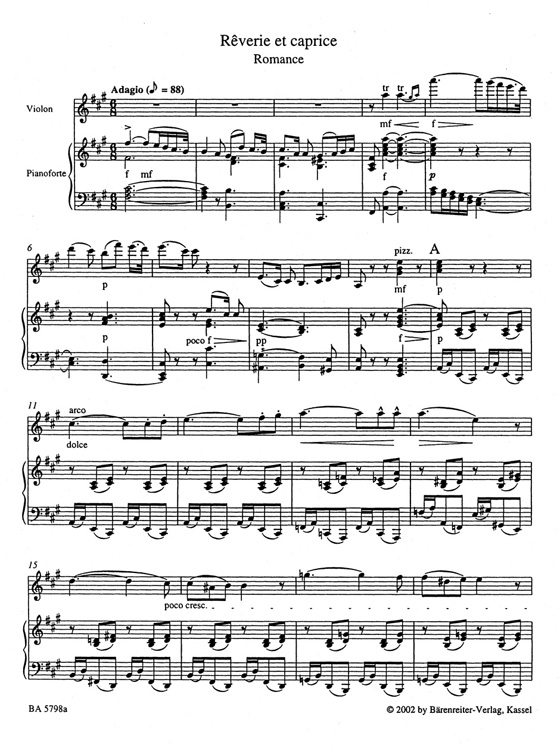 Berlioz Rêverie et caprice for Violin and Piano