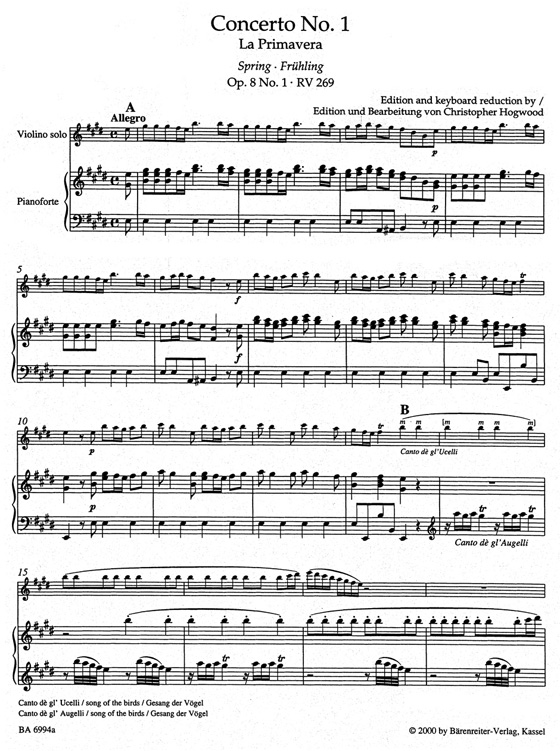 Vivaldi The Four Seasons for Violin and Piano